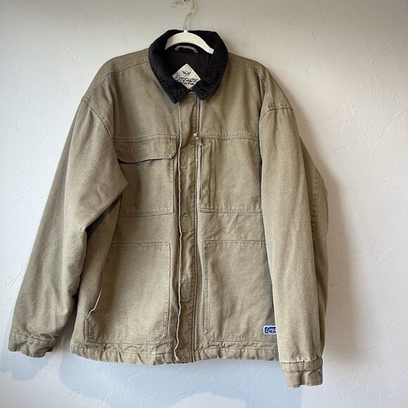 Empyre Grind Chore Jacket Canvas Corduroy Contrast Collar Brown Utility chore - Picture 1 of 10